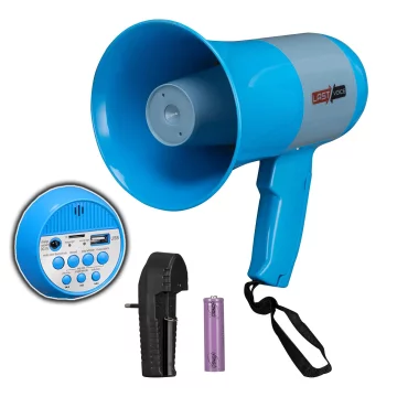 El Megafonu-Usb Şarjlı Megafon 50 Watt Kayıt Usb Siren (Şarj Adaptörü İçerisinde)