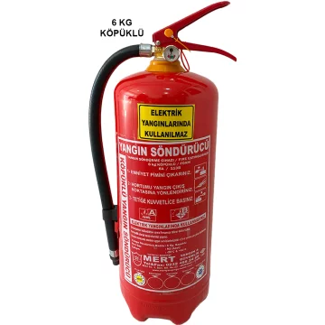 Mert Yangın Söndürme Tüpü Söndürücü 6 Kg Köpüklü-4 Yıl Etiketli