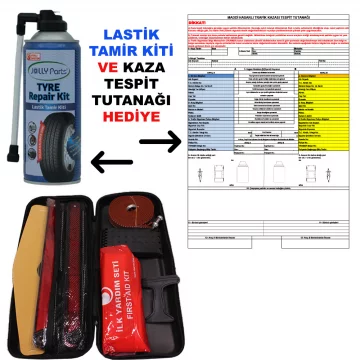 Eva Trafik-İlk Yardım Seti Çantası Tüvtürk Uyumlu 4 Yıl Etiketli 1 Kg Tüplü Tamir Kiti Hediye