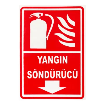 Yangın Söndürme Cihazı Burada 17.5x25cm PVC Malzeme