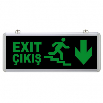Çıkış/Exit Acil Yönlendirme Armatürü Merdivenli Aşağı Yön SG156