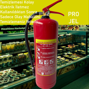 6 Kg Pro Jel Esaslı Yangın Tüpü-Soğutucu Özellikli ve Elektrik İletmez
